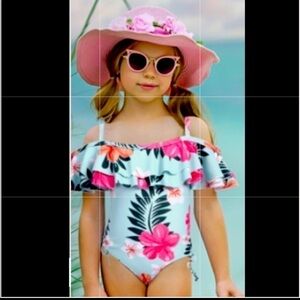 𝅺hopeac Girls New One Piece Bathing Suit 10/11Y